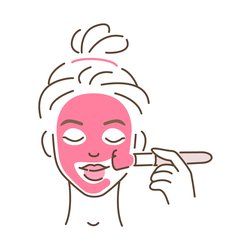 Rahn cosmetic news - sketch of a woman putting a mask on her face with a brush
