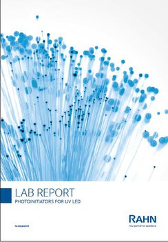 EnergyCuring Lab Report Cover with blue fiberglass bundles for Photoinitiators for UV LED