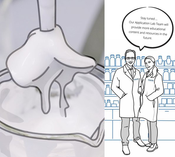 Cosmetic Services - sketch, on the left side is a creme solution in a glass and on the right side are a man and a woman that are part of the lab team sayin that in the future they will provide more resources